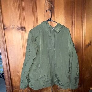 001 AVIA womens green spring summer zipper jacket size L